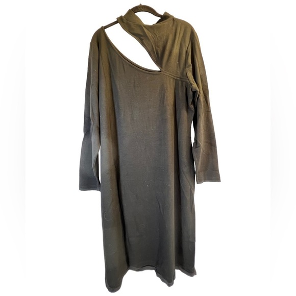 Reitmans Women's Dress XXL Black Bodycon Asymmetrical Cutout Long Sleeve Fitted - Picture 13 of 15